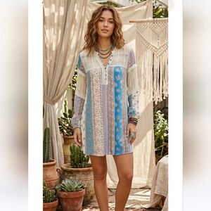 Bohemian Patchwork Tunic Dress